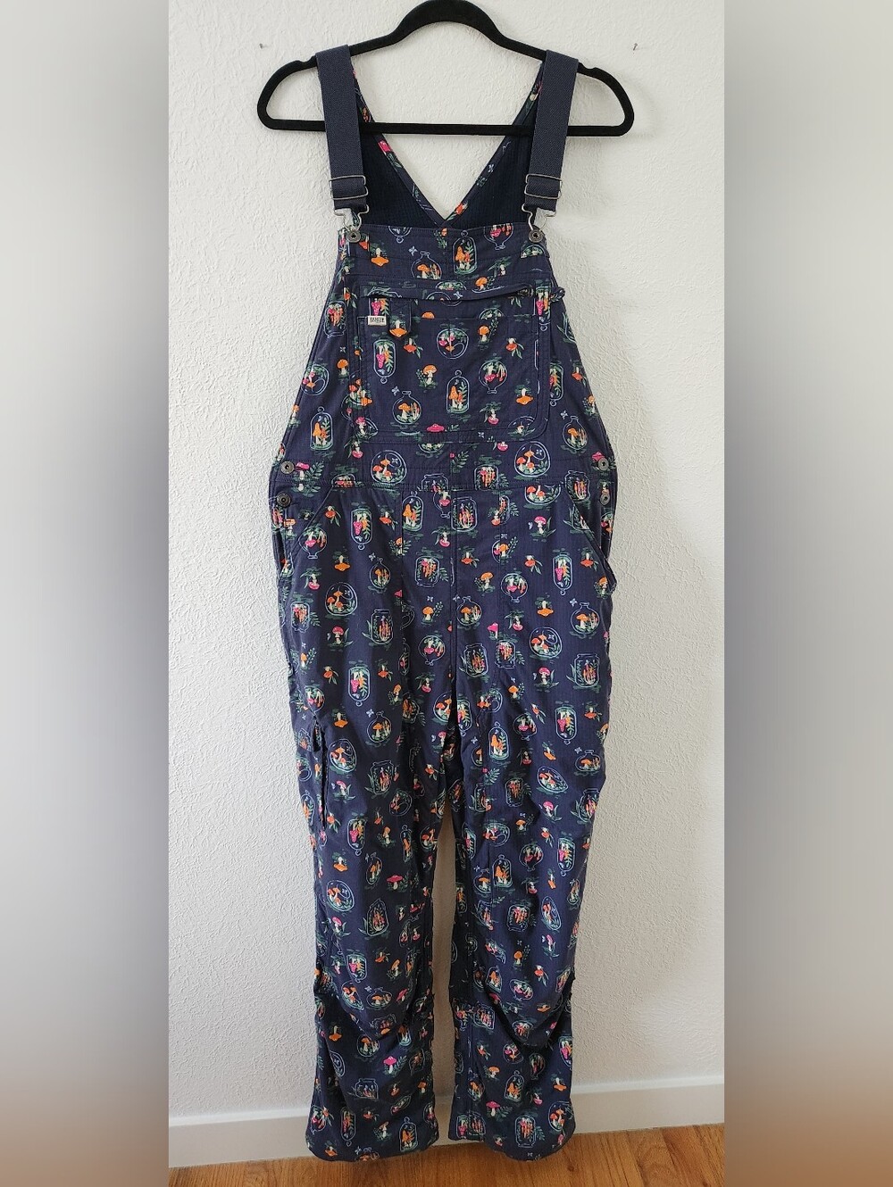 Duluth Mushroom Terrerium Print, Fleece Lined Heirloom Overalls L×31